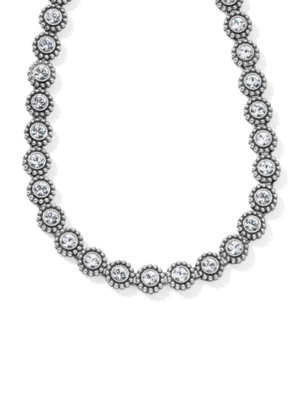 New Brighton Silver Plated Crystal Twinkle Link Adjustable Necklace